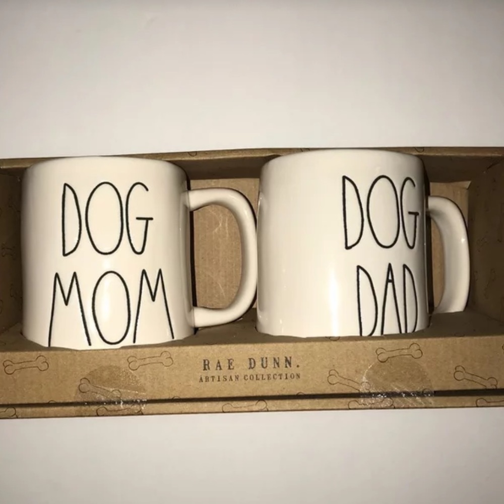 Dog Mom and Dog Dad mug set